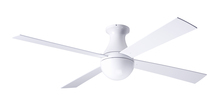 Modern Fan Co. BAL-FM-GW-52-WH-NL-002 - Ball Flush Fan; Gloss White Finish; 52" White Blades; No Light; Fan Speed and LT Control (3-wire