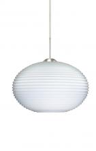 Besa Lighting 1JC-491207-SN - Besa Pendant Pape 10 Satin Nickel Opal Ribbed 1x100W Medium Base