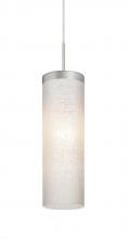Besa Lighting 1JC-FRIZLN-SN - Besa Friz Cord Pendant, White Linen, Satin Nickel Finish, 1x75W Medium Base