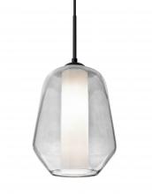 Besa Lighting 1JC-LINKCL-LED-BK - Besa Link Pendant, Clear/Opal, Black Finish, 1x9W LED
