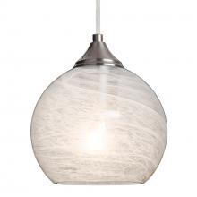 Besa Lighting 1JT-JILLYCL-SN-L - Besa, Jilly Cord Pendant, Vapor Clear, Satin Nickel Finish, 1x60W Medium Base, 15Ft. Cord