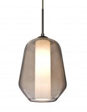 Besa Lighting 1JT-LINKSM-BR - Besa Link Pendant, Smoke/Opal, Bronze Finish, 1x60W Medium Base