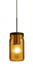 Besa Lighting 1JT-MILO4AM-BR - Besa Pendant Milo 4 Bronze Amber 1x40W Medium Base A15
