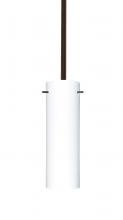 Besa Lighting 1TT-493007-BR - Besa Stem Stilo 9 Pendant Bronze Opal Matte 1x100W Medium base