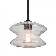 Besa Lighting 1TT-ZENCL-BK - Besa, Zen Stem Pendant, Clear Bubble, Black Finish, 1x60W Medium Base