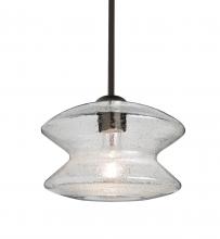 Besa Lighting 1TT-ZENCL-BR - Besa, Zen Stem Pendant, Clear Bubble, Bronze Finish, 1x60W Medium Base