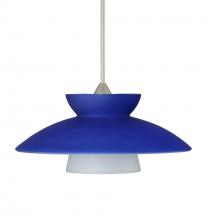 Besa Lighting 1XT-271823-SN - Besa Pendant Trilo 7 Satin Nickel Blue Matte 1x50W MAX GY6.35 Base
