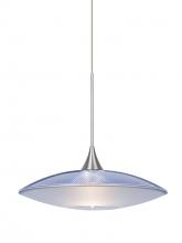 Besa Lighting 1XT-6294BL-SN - Besa Pendant Spazio Satin Nickel Blue/Frost 1x50W MAX GY6.35 Base