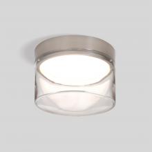 Besa Lighting EPICCLC-LED-SN - Besa Epic Flush mount, Clear Shade, Satin Nickel Finish, 1x12W LED
