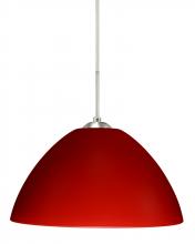 Besa Lighting J-420131-LED-SN - Besa Tessa LED Pendant For Multiport Canopy Red Matte Satin Nickel 1x9W LED