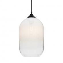 Besa Lighting OP-OMEGA12WH-BK - Besa, Omega 12 Outdoor Pendant, White/Clear, Black Finish, 1xE26 Base