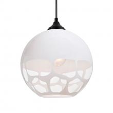 Besa Lighting OP-ROCKYWH-BK - Besa, Rocky Outdoor Pendant, White, Black Finish, 1xE26 Base Base