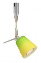 Besa Lighting RSP-5042GY-12-SN - Besa Spotlight With 12" Stem Canto 3 Satin Nickel Bicolor Green/Yellow 1x35W Bipin MR11