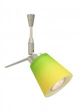 Besa Lighting SP-5042GY-18-SN - Besa Spotlight With 18" Stem Canto 3 Satin Nickel Bicolor Green/Yellow 1x35W Bipin MR11