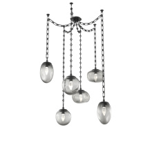 Hammerton SNB0069-06-MB-GS-CH3-L1 - Cosmos Round 6pc Swag Multi-Pendant Chain (LED)