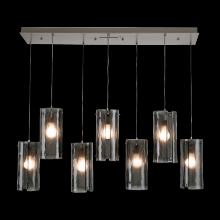 Hammerton PLB0044-07-BS-FR-C01-E2 - Textured Glass Linear 7pc Multi-Pendant