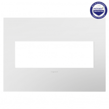 Legrand AWP3GWHW4 - adorne Gloss White-on-White Three-Gang Screwless Wall Plate with Microban