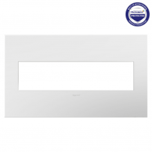Legrand AWP4GWH4 - adorne Gloss White Four-Gang Screwless Wall Plate with Microban