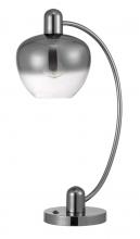 CAL Lighting BO-3006TB - 40W Brookline metal arc table lamp with electoral plated smoked glass Shade