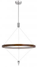 CAL Lighting FX-3752-24 - Viterbo integrated dimmable LED pine wood pendant fixture with suspended steel braided wire