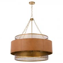 Cyan Designs 11932 - Newcomb Chandelier | Aged Brass | Leather