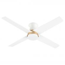Cyan Designs 11983 - Santa Ana Ceiling Fan | Studio White | Aged Brass