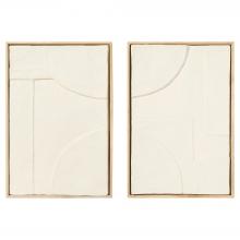 Cyan Designs 12176 - Oliver Diptych Panels Off-White Walnut Set of 2