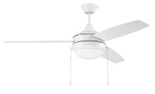Craftmade EPHA52W3 - Phaze Energy Star 3 52" 3-Blade Ceiling Fan in White w/ White Blades; Integrated Light Kit