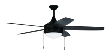 Craftmade PHA52FB5 - Phaze 5 52" 5-Blade Ceiling Fan in Flat Black w/ Flat Black/Greywood Blades; Integrated Light Ki