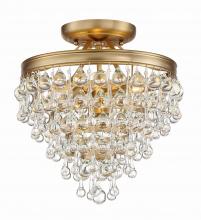 Crystorama 130-VG_CEILING - Calypso 13'' Crystal Teardrop Vibrant Gold Semi Flush Mount