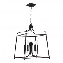 Crystorama 2244-BF_NOSHADE - Libby Langdon Sylvan 21.5'' Black Forged Chandelier
