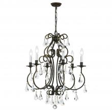 Crystorama 5016-EB-CL-MWP - Ashton 21.5'' Hand Cut Crystal English Bronze Chandelier