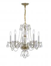 Crystorama 5085-PB-CL-I - Traditional Crystal 21'' Hand Cut Crystal Polished Brass Chandelier
