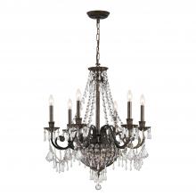 Crystorama 5166-EB-CL-MWP - Vanderbilt 27'' Hand Cut Crystal English Bronze Chandelier