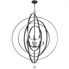 Crystorama 587-MK - Luna 48'' Matte Black Chandelier