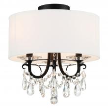 Crystorama 6623-MK-CL-MWP_CEILING - Othello 14'' Matte Black Semi Flush Mount