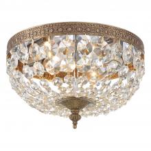 Crystorama 710-OB-CL-I - Waltham 10'' Italian Crystal Olde Brass Flush Mount