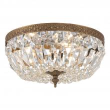 Crystorama 712-OB-CL-I - Waltham 12'' Italian Crystal Olde Brass Flush Mount