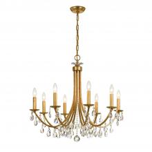 Crystorama 8828-GA-CL-SAQ - Bridgehampton 28'' Swarovski Spectra Crystal Antique Gold Chandelier