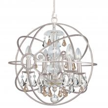 Crystorama 9025-OS-GS-MWP - Solaris 17'' Golden Shadow Hand Cut Crystal Olde Silver Chandelier