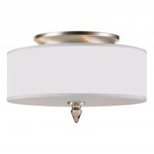 Crystorama 9503-SN - Luxo 14'' Drum Shade Satin Nickel Semi Flush Mount