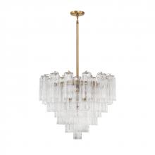 Crystorama ADD-312-AG-CL - Addis 26.75'' Aged Brass Chandelier
