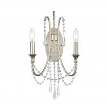 Crystorama ARC-1902-SA-CL-MWP - Arcadia 11.25'' Antique Silver Sconce