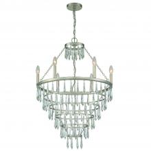Crystorama LUC-A9066-SA - Lucille 24'' Antique Silver Chandelier