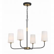 Crystorama NIL-70014-BF-MG - Niles 29'' Black Forged + Modern Gold Chandelier
