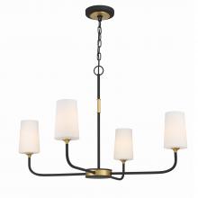 Crystorama NIL-70015-BF-MG - Niles 34'' Black Forged + Modern Gold Chandelier