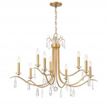 Crystorama ROL-18819-GA - Rollins 40'' Antique Gold Chandelier