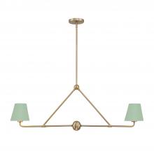 Crystorama XAV-B9302-VG-GR - Xavier 42'' Vibrant Gold + Green Linear Chandelier
