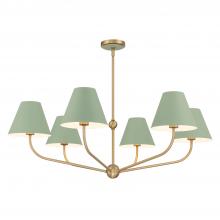 Crystorama XAV-B9316-VG-GR - Xavier 40'' Vibrant Gold + Green Chandelier