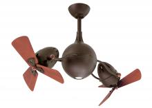 Matthews Fan Company AQ-TB-WD - Acqua - Rotational Ceiling Fan - Integrated LED - Textured Bronze Finish - Mahogany Tone Blades